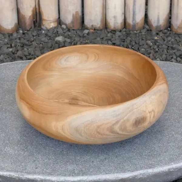 Holzschüssel, aus Teakholz, 19 cm Durchm. 